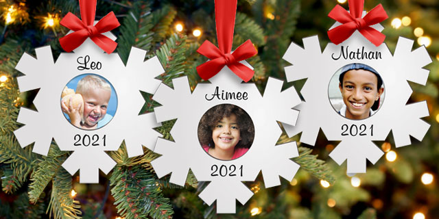 snow flakes custom shape nametags