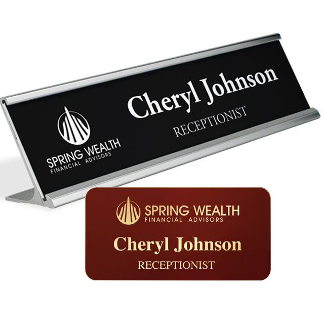 Reusable nameplates with plastic nametag