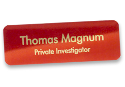 1x3 metal name tag, style F.