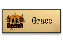 1.25x3 plastic name tag with color logo