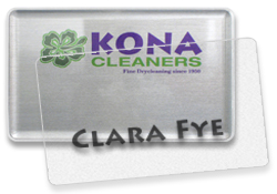 Large Mighty Badges, shown with a printed clear insert