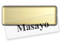 Standard Mighty Badges shown with a printed clear insert