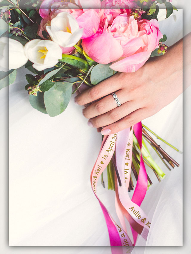 bridal bouquet streamers.