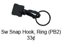 Plastic Swivel Snap Hook w/ Split Ring