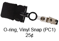 Plastic O-Ring w/ Vinyl Snap Bulldog Clip