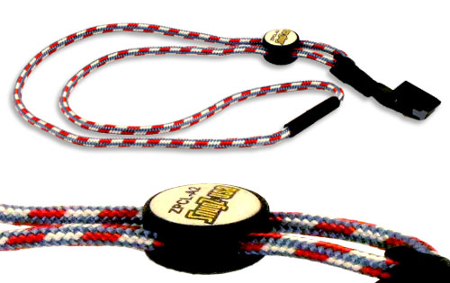 multicolor cord lanyards with custom locking sliders.