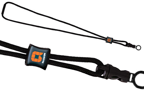 Customized square slider on 3/16 diameter power cord lanyards.