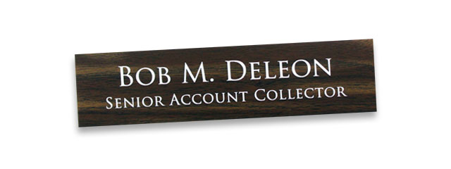 2x8 Plastic nameplate, style B