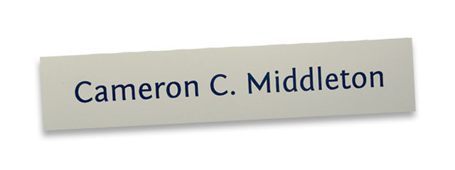 2x10 Plastic nameplate, style C