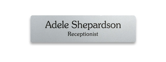 Metal nameplate, style B, 2x8