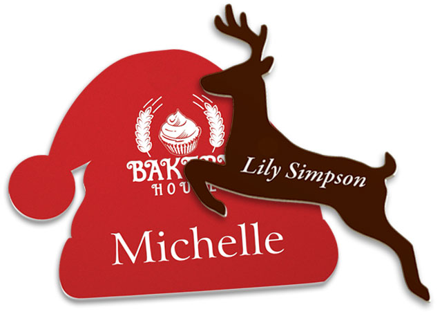 Holiday shaped name tags