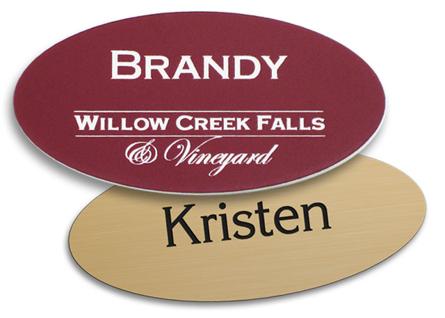 Oval name tags