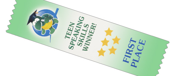 Vertical color ribbon: customer supplied art, education