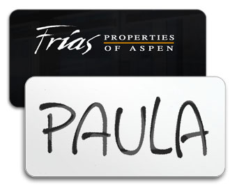 1.5x3 plastic dry erase name badges