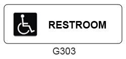 Restroom (handicap/blk) sign