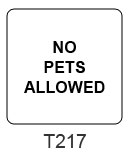 No Pets Allowed sign